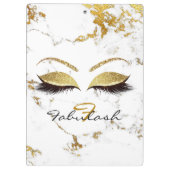 メイクアップ美しいスタジオラッシュホワイトマーブル金ゴールド クリップボード (裏面)