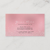 メイクアップ美しいピンクローズホワイトグラスブラッシュグリッター 名刺 (裏面)