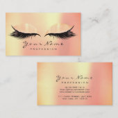 メイクアップ美しいピーチコーラルメタリックラッシュグリッター 名刺 (正面/裏面)