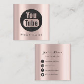 メイクアップ美しいブロガーYou-tuberファッションロゴソシア スクエア名刺 (正面/裏面)