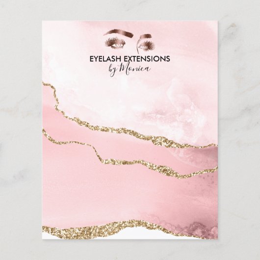 メイクアップ美しいラッシュサロン赤面ピンクガーリーモダン チラシ (裏面)