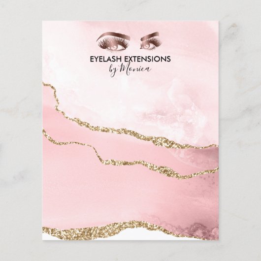 メイクアップ美しいラッシュサロン赤面ピンクガーリーモダン チラシ (裏面)