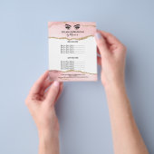 メイクアップ美しいラッシュサロン赤面ピンクガーリーモダン チラシ (手)