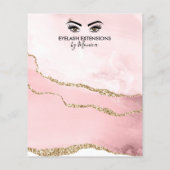 メイクアップ美しいラッシュサロン赤面ピンクガーリーモダン チラシ (裏面)