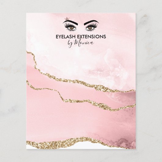 メイクアップ美しいラッシュサロン赤面ピンクガーリーモダン チラシ (裏面)