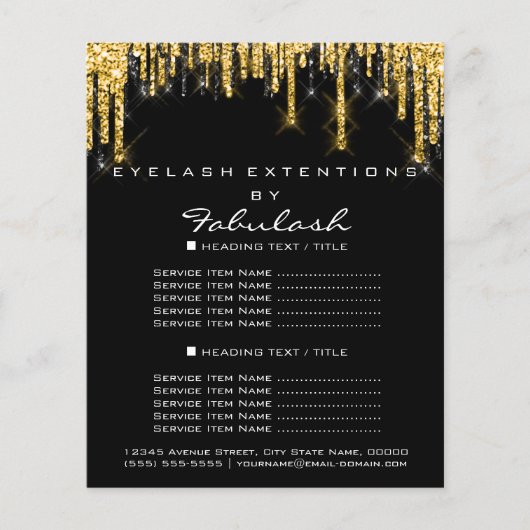 メイクアップ美しい価格表金ゴールドブラックドリップヘアワックス チラシ (正面)