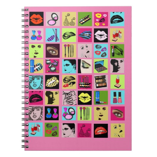 メイクアップ美しい化粧品顔コラージュアート ノートブック (正面)