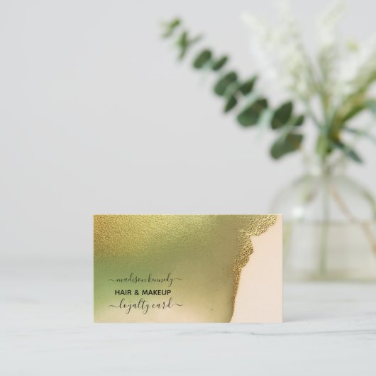 メイクアップ美容師ニューテックChartreuse予算 名刺 (スタンド正面)