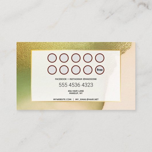 メイクアップ美容師ニューテックChartreuse予算 名刺 (裏面)