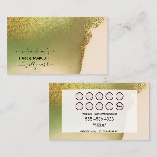 メイクアップ美容師ニューテックChartreuse予算 名刺 (正面/裏面)