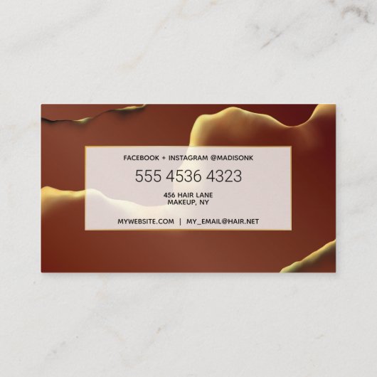 メイクアップ美容師抽象芸術プロフェッショナルニューテック 名刺 (裏面)