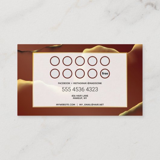 メイクアップ美容師抽象芸術プロフェッショナルニューテック 名刺 (裏面)