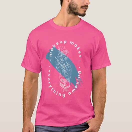 メイクアップ美容師理容師化粧品サロンブラシ Tシャツ (正面)