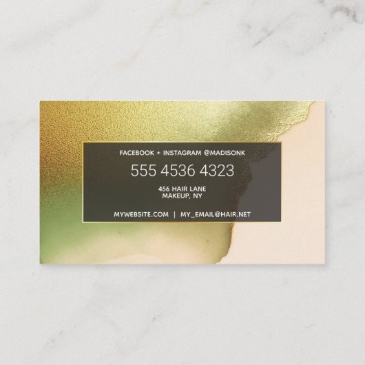 メイクアップ美容師Chartreuse New Tech抽象芸術 名刺 (裏面)