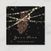 メイクアップ美容院まぶしマーメイドスクエアブラック スクエア名刺 (正面)