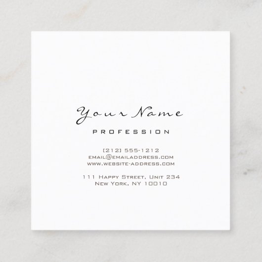 メイクアップ美容院まぶしマーメイドスクエアブラック スクエア名刺 (裏面)