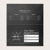 メイクアップ美容青金ゴールドはさみ価格表 名刺 (内部フラット)