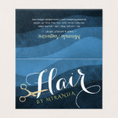 メイクアップ美容青金ゴールドはさみ価格表 名刺 (外部フラット)