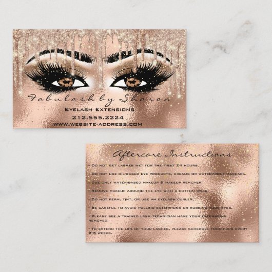 メイクアップ茶色の眉毛の点滴アフターケア 名刺 (正面/裏面)