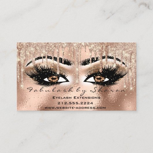 メイクアップ茶色の眉毛の点滴アフターケア 名刺 (正面)