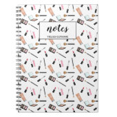 メイクアップ製品の名前のパタパーソナライズされたーン ノートブック (正面)