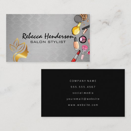 メイクアップ製品 |美しいと髪 名刺 (正面/裏面)