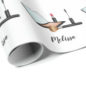 メイクアップ設定イラストレーションパターン付名前をカスタムする ラッピングペーパー (ロールコーナー)