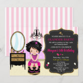 メイクアップ誕生日の招待グラマーパーティー招待状 招待状 (正面/裏面)