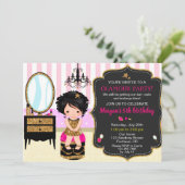 メイクアップ誕生日の招待グラマーパーティー招待状 招待状 (スタンド正面)