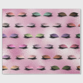 メイクアップ赤面アイズガラスピンクローズグリッターまばたき ラッピングペーパー (フラット)