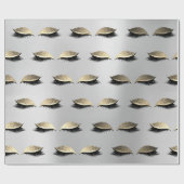 メイクアップ赤面アイ美しいシルバー金ゴールドグリッターまばたき ラッピングペーパー (フラット)