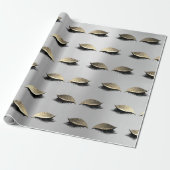 メイクアップ赤面アイ美しいシルバー金ゴールドグリッターまばたき ラッピングペーパー (アンロールド)