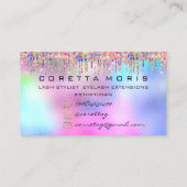メイクアップ遺骨アポイントメントリマインダーホログラフピンク 名刺 (裏面)