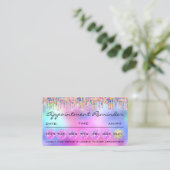 メイクアップ遺骨アポイントメントリマインダーホログラフピンク 名刺 (スタンド正面)