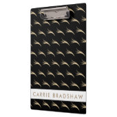 メイクアップ金ゴールドグリッターアイズブラックパーソナライズネーム クリップボード (左)