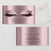 メイクアップ金ゴールドバラピンクグリッターアイラッシュ延長 名刺 (正面/裏面)