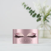 メイクアップ金ゴールドバラピンクグリッターアイラッシュ延長 名刺 (スタンド正面)