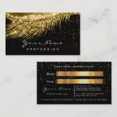 メイクアップ金ゴールドブラックラッシュホワイトアポイントメントカード 予約カード (正面/裏面)