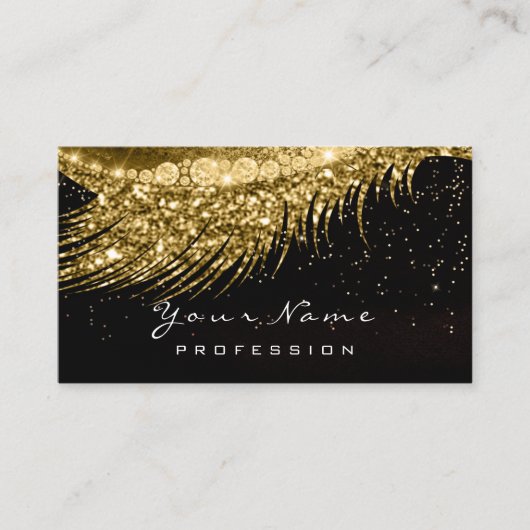 メイクアップ金ゴールドブラックラッシュホワイトアポイントメントカード 予約カード (正面)