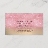 メイクアップ金ゴールド赤面ピンクガラスアイズラッシュズグリッター 名刺 (裏面)