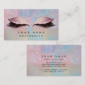 メイクアップ金ゴールド赤面ピンクブルーアイズラッシュズグリッター 名刺 (正面/裏面)