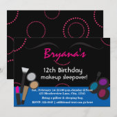 メイクアップ スワール 誕生日パーティーの招待状が好き 招待状 (正面/裏面)