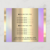 メイクアップ ビューティー サロン ヘア ネイル ピンク 料金表 チラシ (裏面)