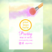 メイクアップ ブラシ カラフル ウォーターカラー ウィンドウサイン (シート3)