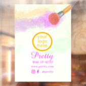 メイクアップ ブラシ カラフル ウォーターカラー ウィンドウサイン (シート2)