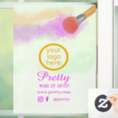 メイクアップ ブラシ カラフル ウォーターカラー ウィンドウサイン (ホーム)