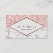 メイクアップ&ヘアサロンバラ金ゴールドグリッタードリップスマーブル 名刺 (正面)