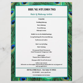 メイクアップ&ヘア用孔雀の羽サロン チラシ