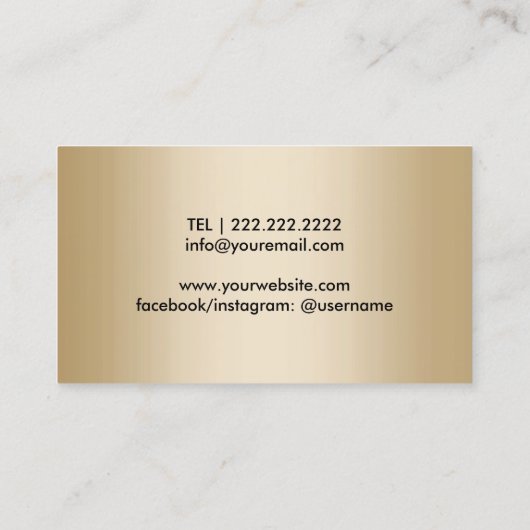メイクアップ&ヘア美しいサロンエレガント金ゴールド円 名刺 (裏面)