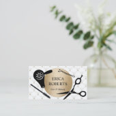 メイクアップ&ヘア美しいサロンエレガント金ゴールド円 名刺 (スタンド正面)